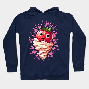 Funny Cartoon Strawberries and Cream Hoodie